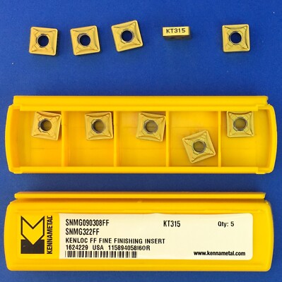 5pc  KENNAMETAL SNMG 090308FF   SNMG 322FF  Cermet Inserts;  KT315 Machinist
