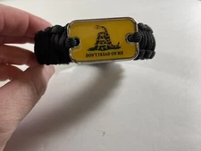 Don't Tread On Me Black Paracord Survival Bracelet