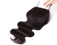 9A Remy 4x4 Lace Closure Free Part Body Wave Human Hair Natural Black 8-22 In
