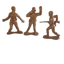 Greenbrier International Tan 4" Army Soldier Loose Action Figures Lot of 3