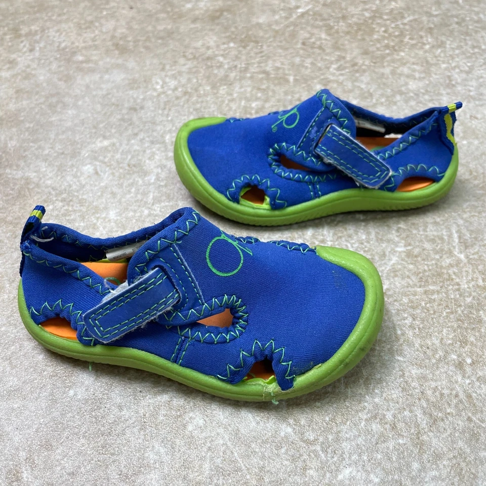 OP Ocean Pacific Niños Pequeños Zapatos Acuáticos Sandalia Deportiva Azul Verde Talla 5-6 Foto 2 de 4