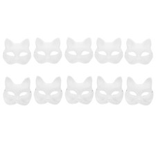 10 Pcs Animal Design Mask Paper Blank Masks Cat To Paint Cosplay Woman