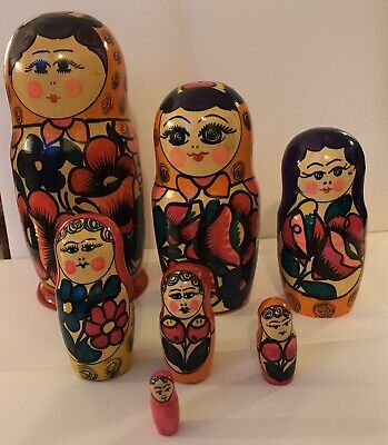 Winnie the Pooh Matryoshka Matreshka Babooshka Russian Nesting Dolls 7 Pcs 