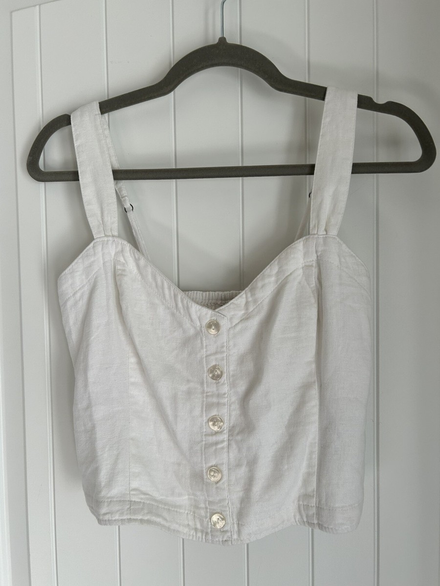 abercrombie white crop top