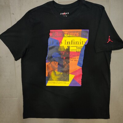 Nike Air Jordan Rival Air Times Black Shirt Mens Size XL BQ5582