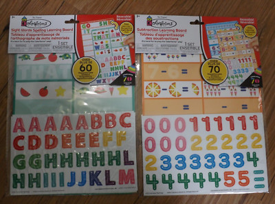 2 NEW Colorforms Subtraction Spelling sight words Learning Boards repositionable