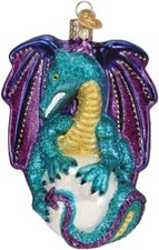 Fantasy Dragon Blown Glass Christmas Ornament by Old World Christmas