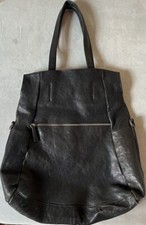 Bruno Rossi Firenze Black Leather Slouchy Hobo Bag Brass Hardware EUC Italian