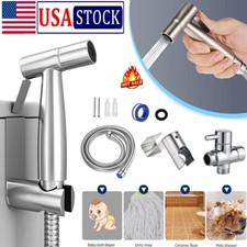 Toilet Shattaf Adapter Hose Bidet Spray Stainless Steel Handheld Shower Head