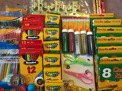 Crayola crayons Colored pencils markers Elmers glitter glue home school supplies