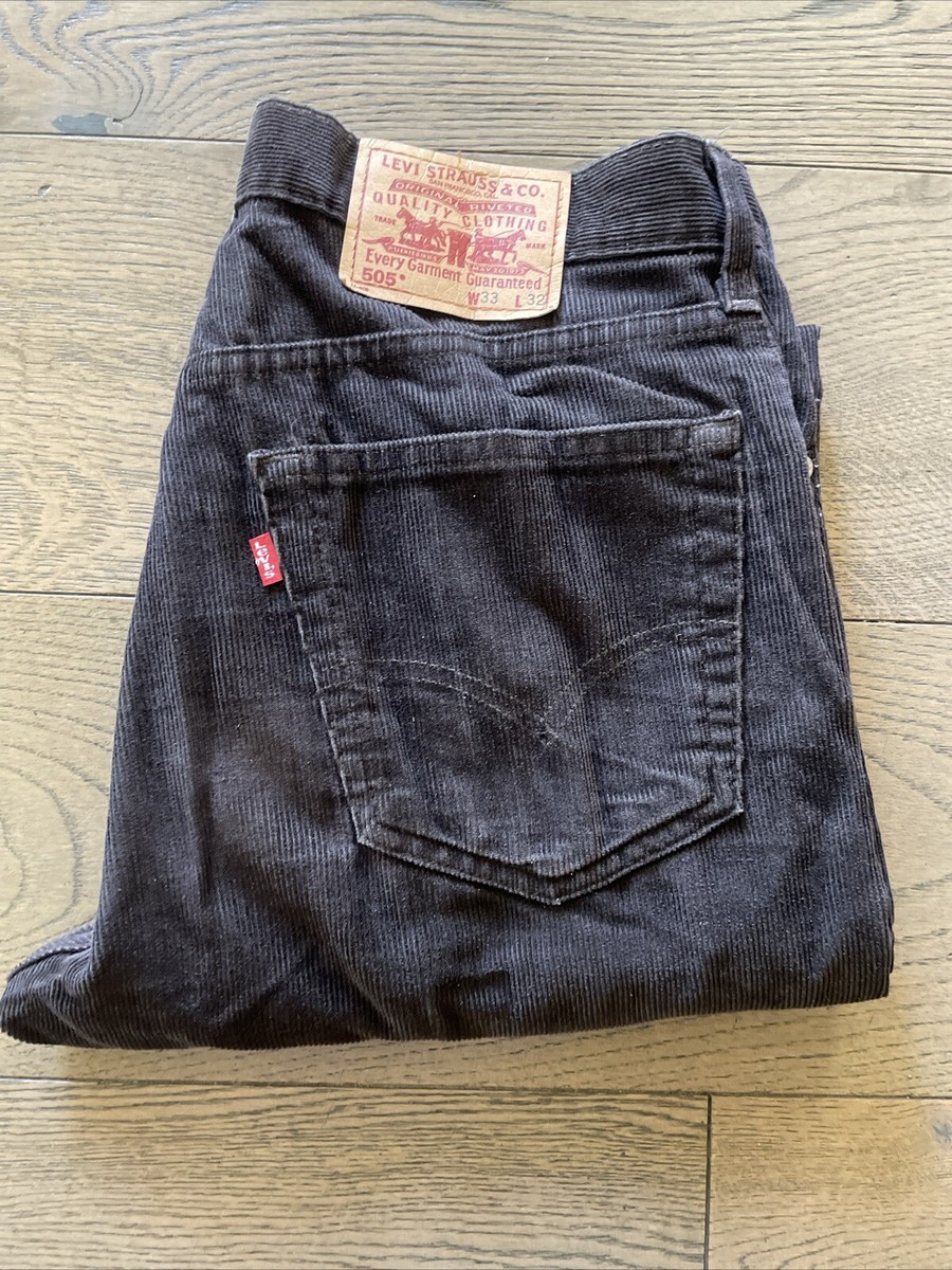 VINTAGE LEVI 505 BLACK CORDUROY 33 x 32 RED TAG | eBay