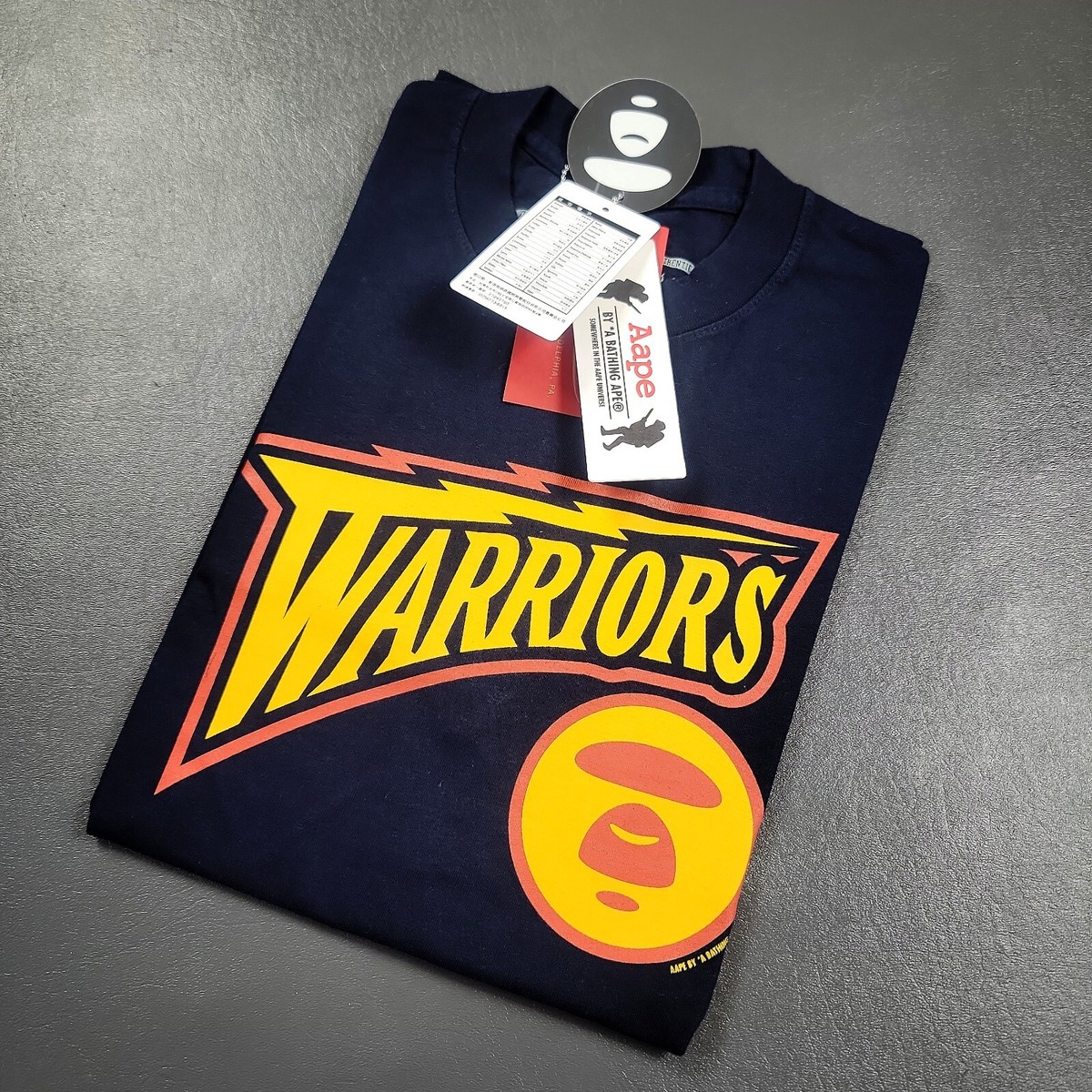 100% Authentic AAPE x Mitchell Ness Golden State Warriors T Shirt 