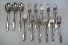 International Stainless Coral Reef Flatware USA Lot of 14 Fork Spoon