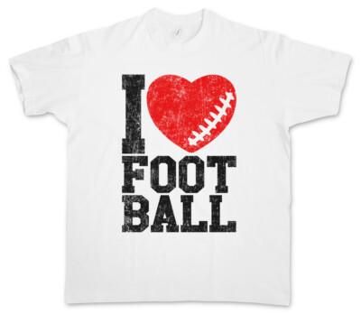 I Love Football II T-Shirt Hearts Heart Love Addicted Addiction Ball Foot