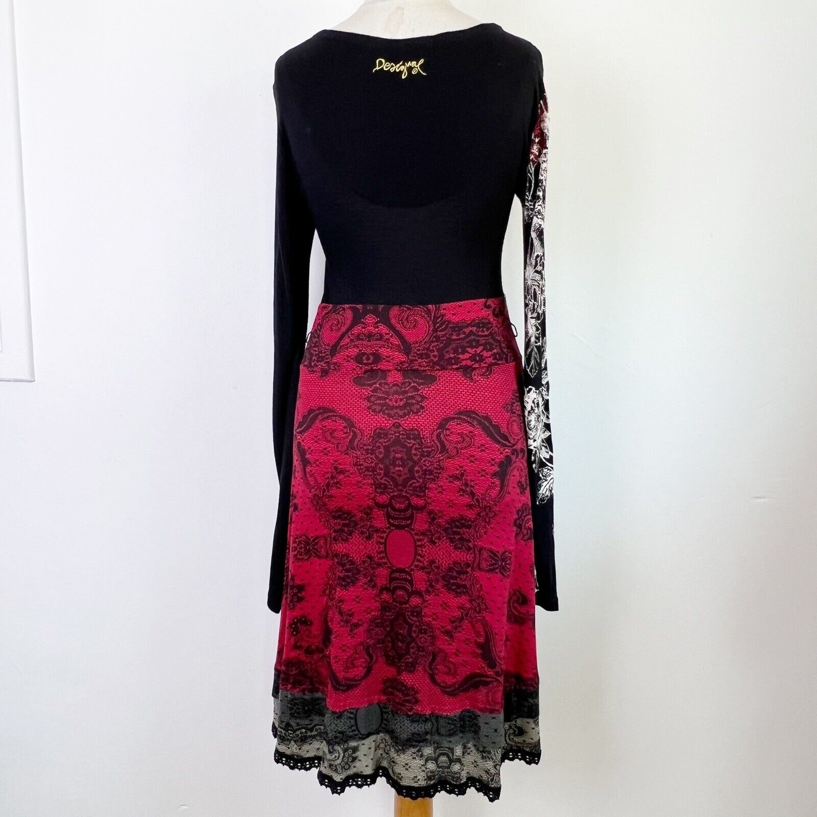 Desigual Black & Red Long Sleeve Floral Lace Prin… - image 6