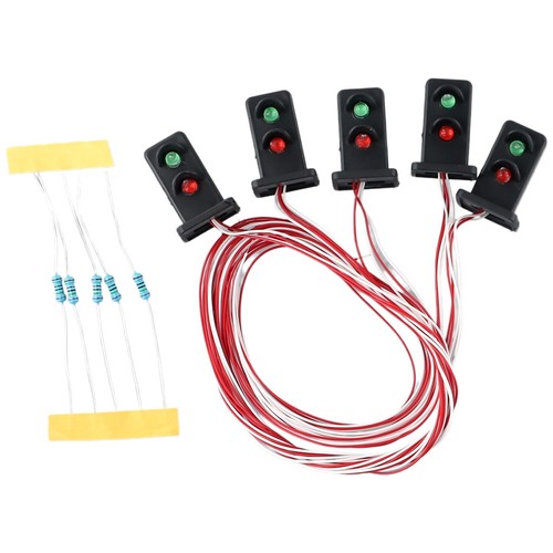5 Pack Dwarf Signals for Model Train Layout 20mm OO HO Scale with 2 Aspects - Picture 24 of 24