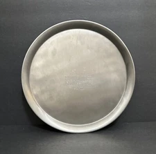 Vintage 1977 Stieff Pewter Round Serving Tray P18-19 Engraved, 12”