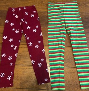 christmas striped leggings