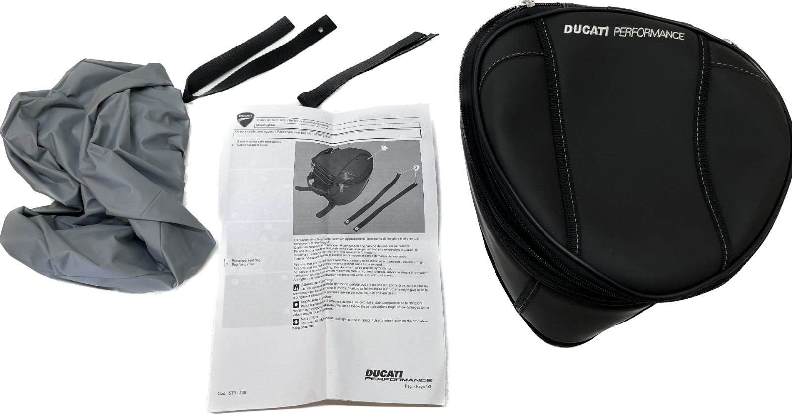 Sacoche de selle Ducati Performance Streetfighter pour rouler sans sac à dos fatiguant