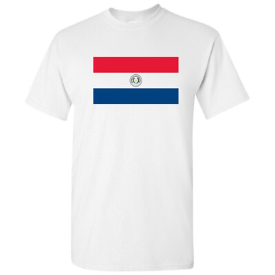Paraguay Latin American Flag Basic Cotton T-Shirt - White