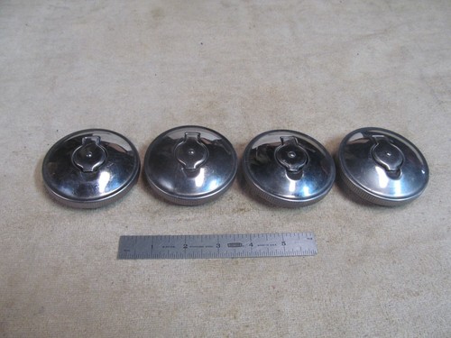 (4) VINTAGE STANT LOCKING GAS CAPS, NOT VENTED, NO KEYS, HEAVY DUTY CAPS.