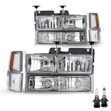 Fit 94-98 Chevy Silverado C10 Ck 1500 2500 3500 Headlight Bumper Lamp Wbulbs Fit 94-98 Chevy Silverado C10 Ck 1500 2500 3500 Headlight Bumper Lamp Wbulbs
