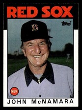 1986 Topps #771 John McNamara Card Boston Red Sox