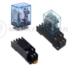 10A AC 220V Coil Power Relay DPDT LY2NJ HH62P HHC68A-2Z With Socket Base