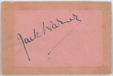 Jack Warner Blue Lamp Autographed Signed Album Page AMCo COA 30171