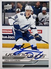 EMIL LILLEBERG SIGNED YOUNG GUNS ROOKIE AUTOGRAPH TAMPA BAY LIGHTNING