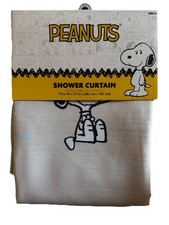 New Peanuts Snoopy  Woodstock Shower Curtain 72x 72 Light Beige