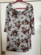 EUC Rue 21 Super Soft Floral off the shoulder gray dress juniors size XL