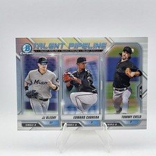 2021 Bowman Chrome BLEDAY CABRERA & EVELD Talent Pipeline Marlins #TP-MIA