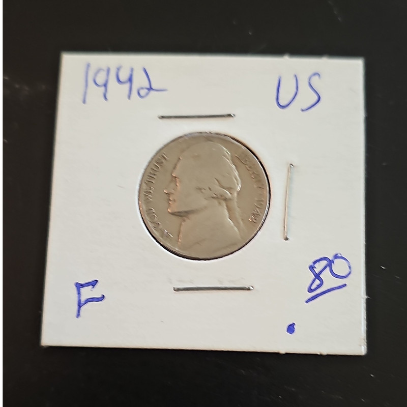 1942 US Jefferson Nickel 5C Business Strike Circulated Uncertified Ungraded 137