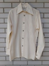 Vintage 70s Men's Disco Dress Shirt 42 Chest Butterfly Collar Chiffon Fancy
