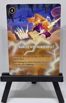 He Hurled His Thunderbolt Full Art Hand painted Disney Lorcana Trading Card