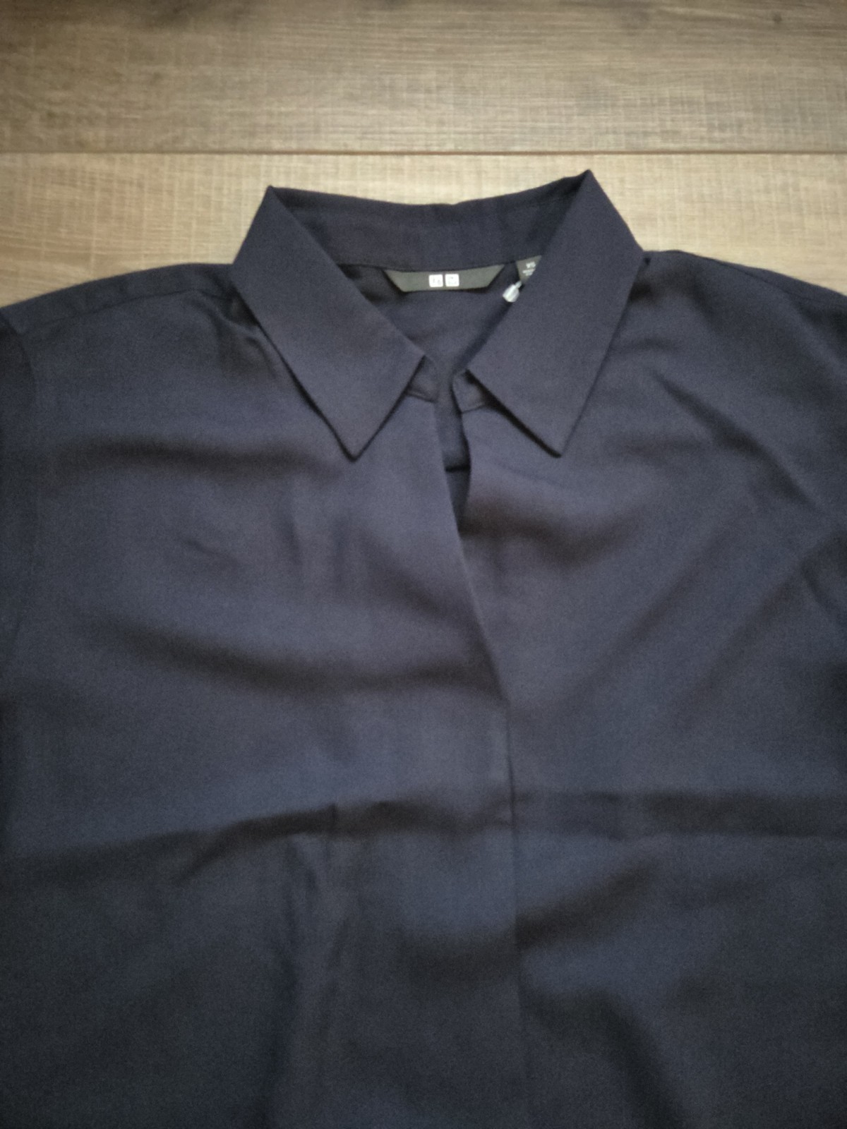 Uniqlo Women's Skipper Collar 3/4 Sleeve Blouse Navy Blue Size XS NWT thumbnail 3
