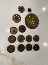 Vtg 1928 Gilbert Erector White Truck Set 7-1/2 Wheels Pulleys Pierced Disc Lot