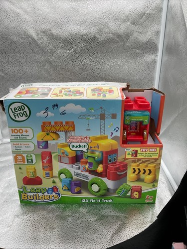 LeapFrog LeapBuilders 123 FIX-IT TRUCK  100+ Phrases Sounds Blocks & Cubes Compl