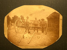 Antiguo rastrillo de heno granja foto equipo dibujado por caballos granjeros perro 1800s 5x4