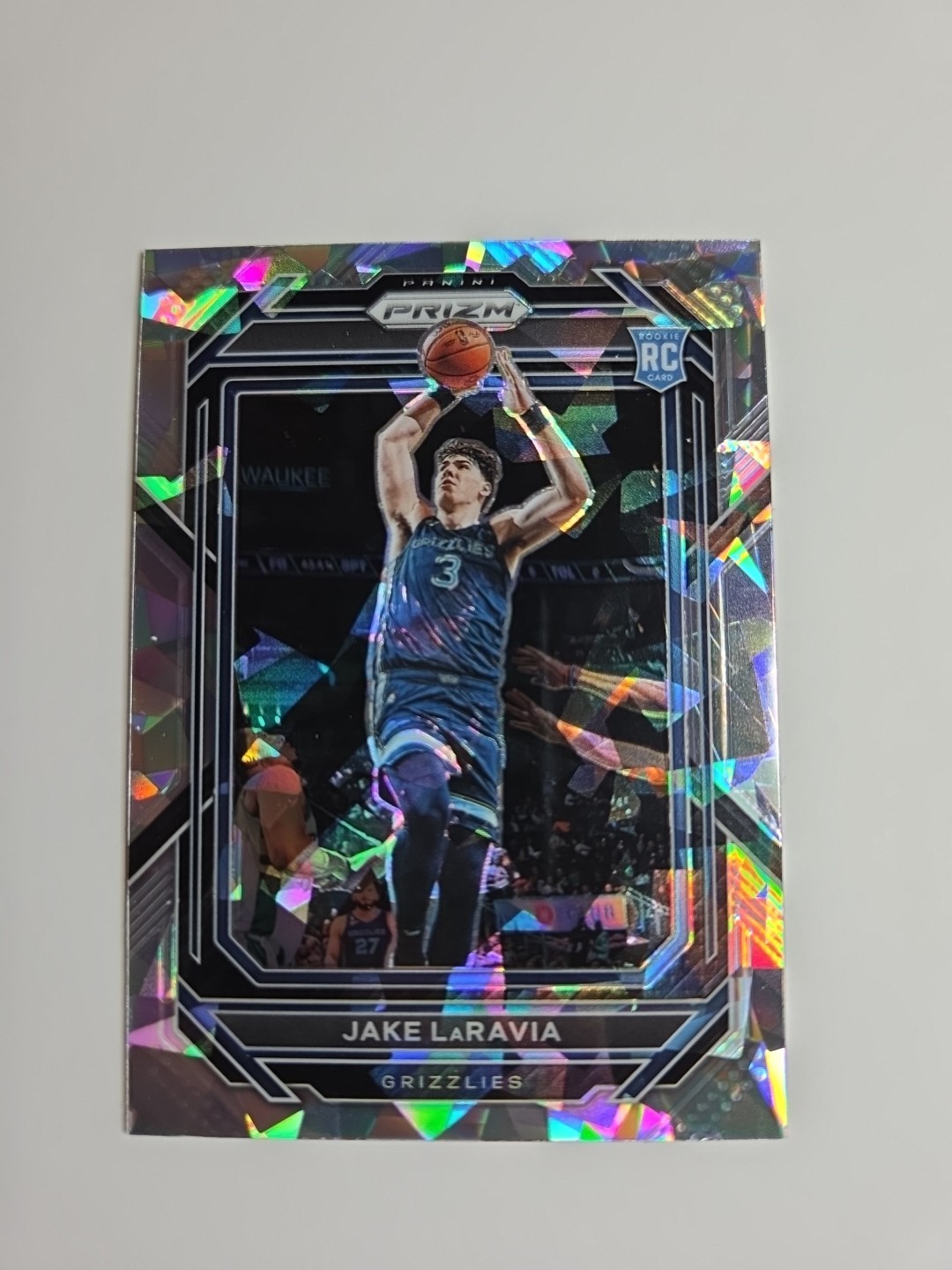 2022-23 Panini Prizm Prizms Ice #244 Jake LaRavia Memphis Grizzlies