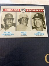 1979 Topps - 1979 Prospects Pedro Guerrero, Rudy Law, Joe Simpson #719 (RC)