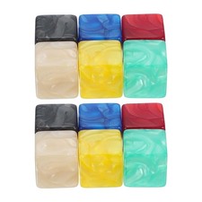 16 mm Dice Blank 60 Pcs Square Corner with Pearl Smoothed Surface Multicolor