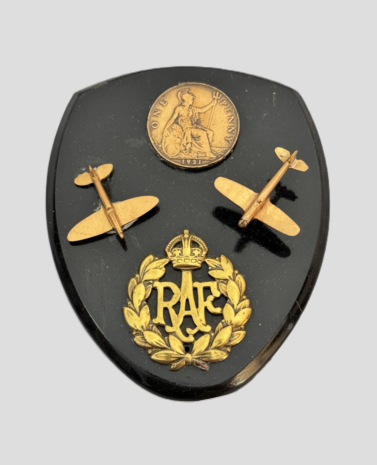 WW2 British Spitfire Hurricane Penny Aircraft Display Plaque RAF