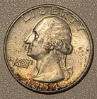 *HIGH GRADE* 1954-D Washington Quarter 90% Silver Denver *ALBUM TONING*