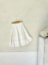 24 inch waist White French 1930's cotton petticoat pettycoat eyelet lace aged t