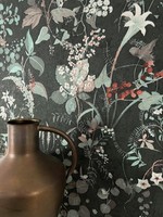 Newroom Vliestapete Schwarz Dschungel Blumen Tropisch Modern Wohnzimmer Edel