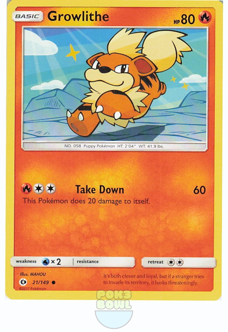 Growlithe 21/149 Common 2017 Pokemon SM Base Set NM