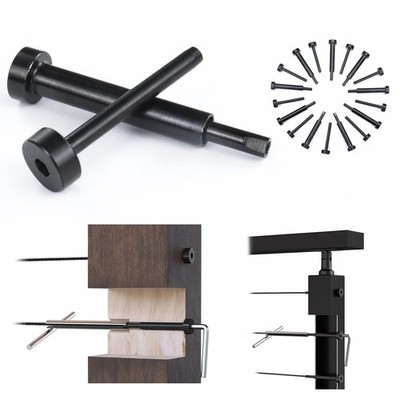Muzata 20-Pack Invisible Cable Railing Hardware Kit 1/8'' Black Deck Wire