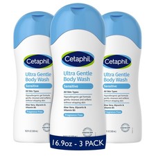 Cetaphil Ultra Gentle Body Wash, For Dry to Normal, Sensitive Skin, 16.9oz Pack